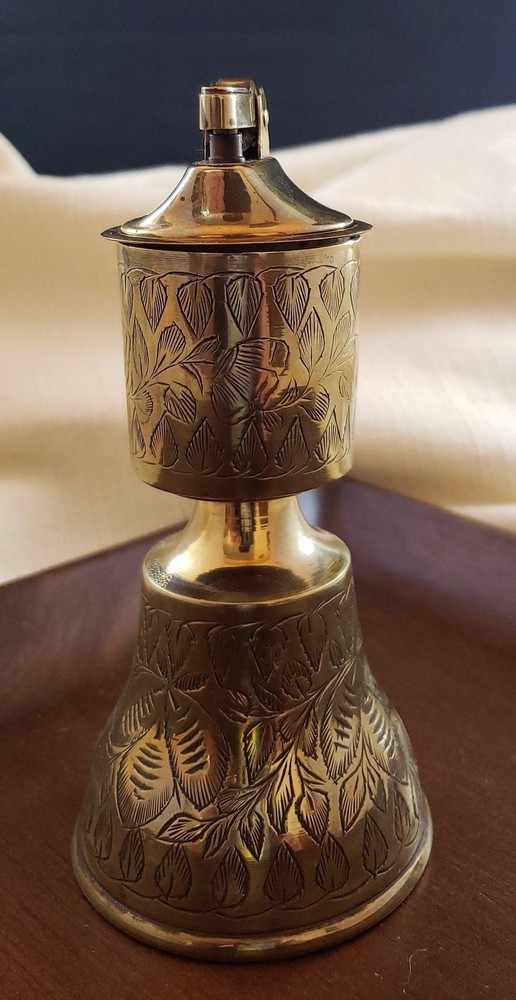 Vintage Altar Indian Bell Lighter, Solid Brass Metal Candle Holder Table Lighter