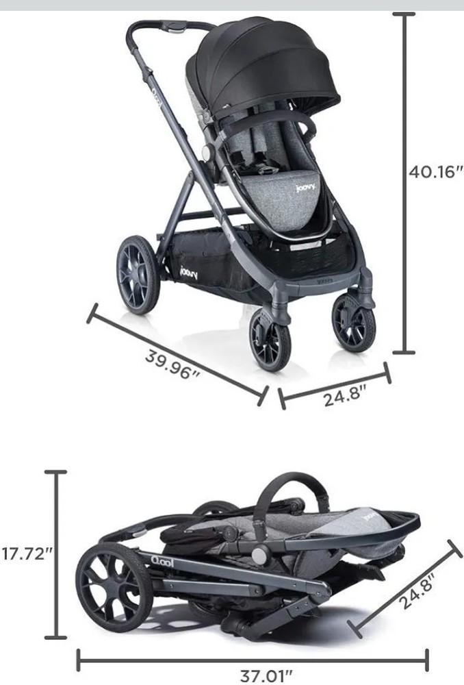 Joovy Qool Modular Stroller Grey Melange 8189 Single Double Triple Ready