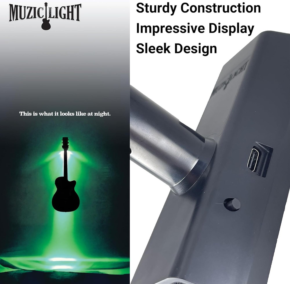 MuzicLight Light Up Guitar Wall Mount, LED Multicolor