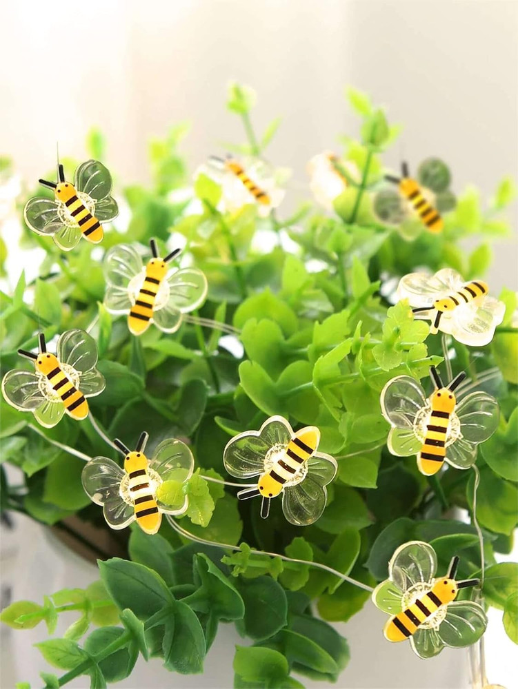 Bee Decor String Lights 10Ft String Light with 30Pcs Honeybee Shaped Led Bulb Ba