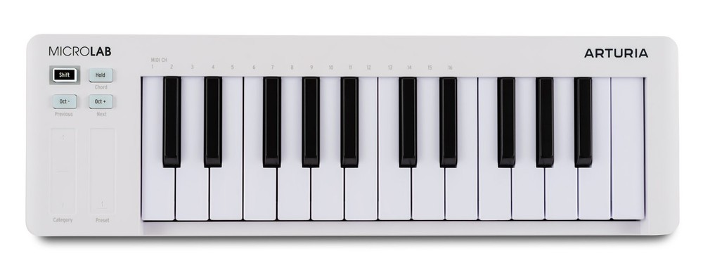 Arturia MICROLAB MK3 White 25-Key MIDI USB Keyboard Controller+Pro Software