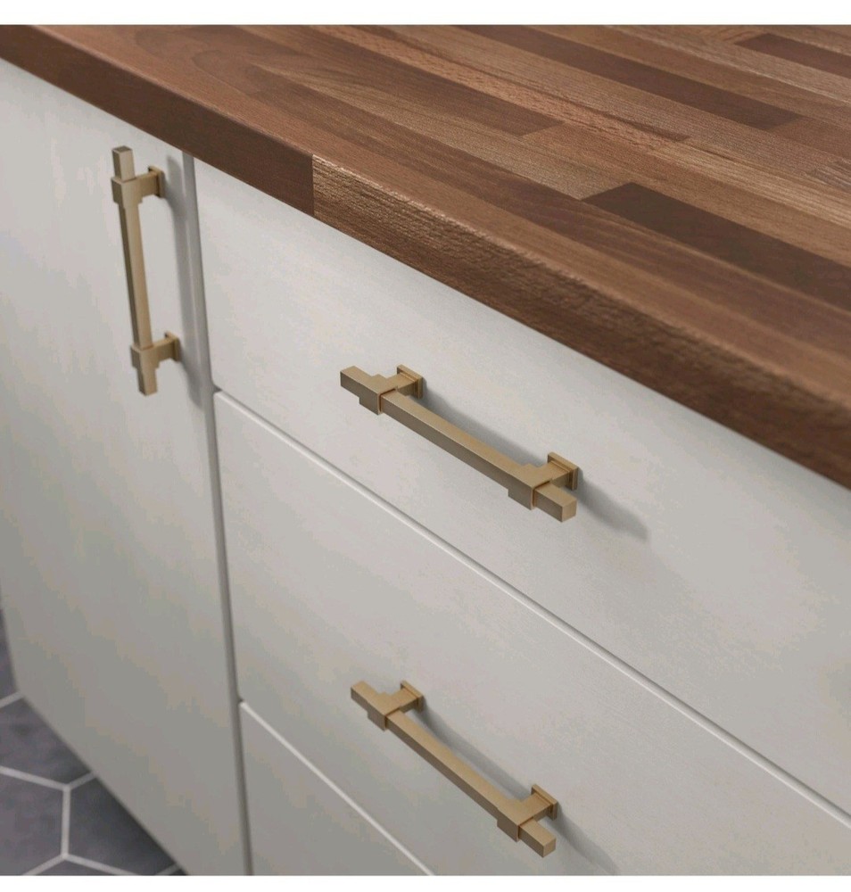 25pk Square Bar Adjusta-Pull Adjustable Modern Gold Drawer Pulls