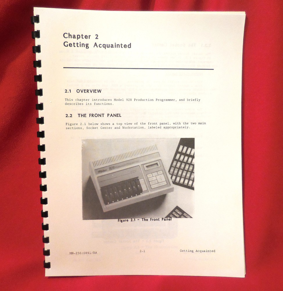 digelec Model 928 Production Programmer User Manual PROM-EPROM Book