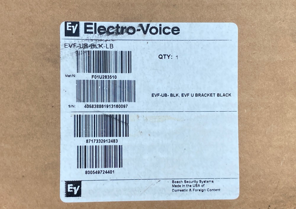 Electro-Vioce EVF Speaker Wall/Ceiling U Bracket.