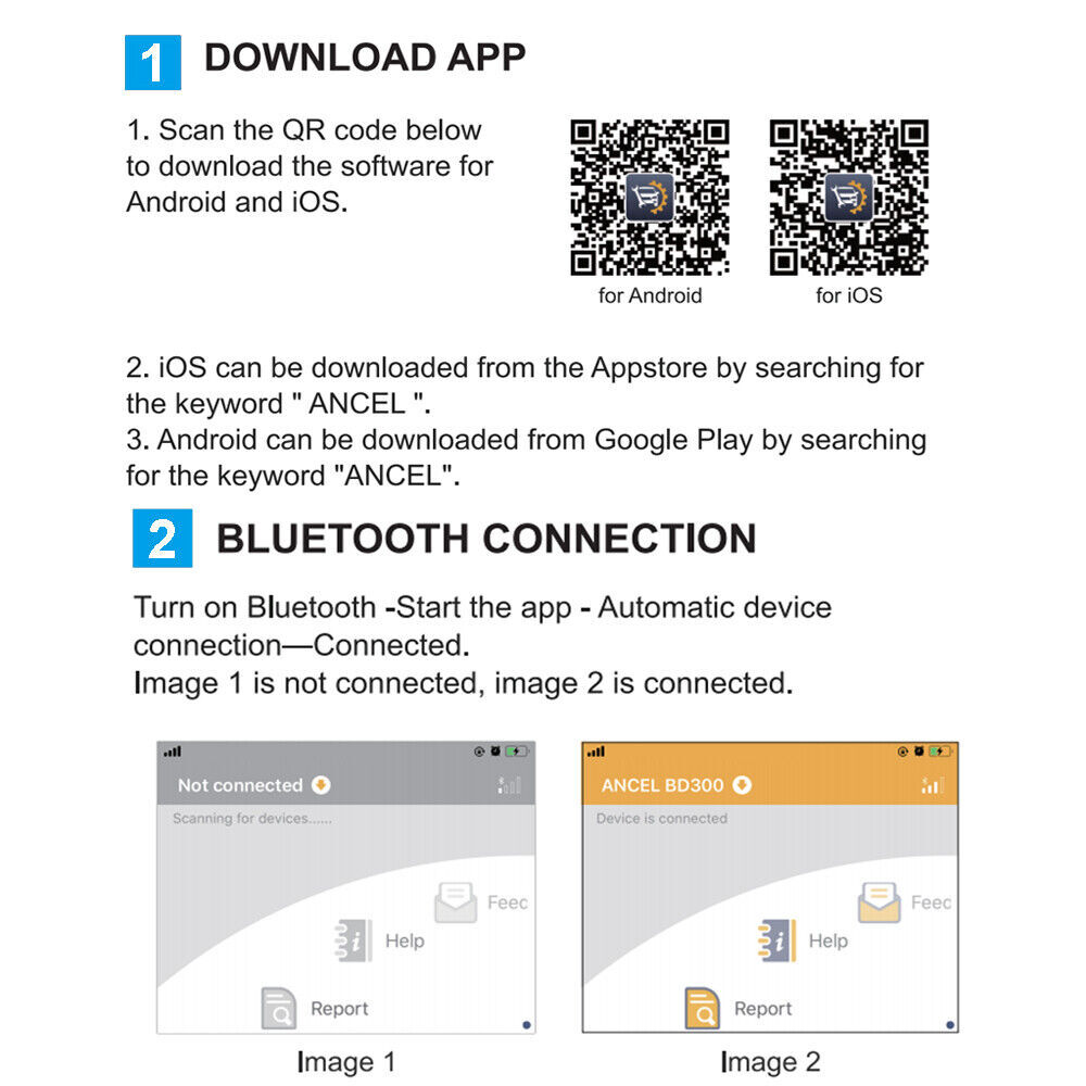 ANCEL BD300 For BMW Battery Registration OBD2 Scanner Diagnostic Tool Bluetooth