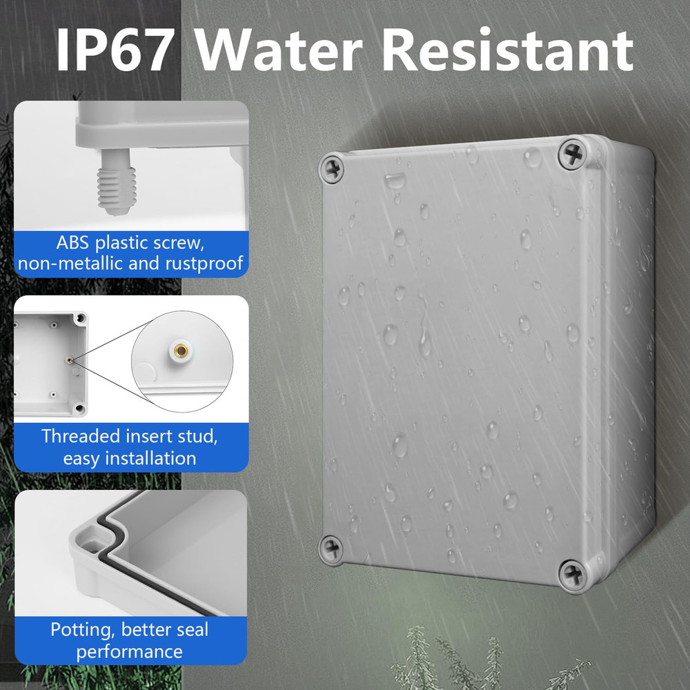 IP67 Waterproof Junction Box ABS Plastic Project Box Dustproof Electrical Box Ou