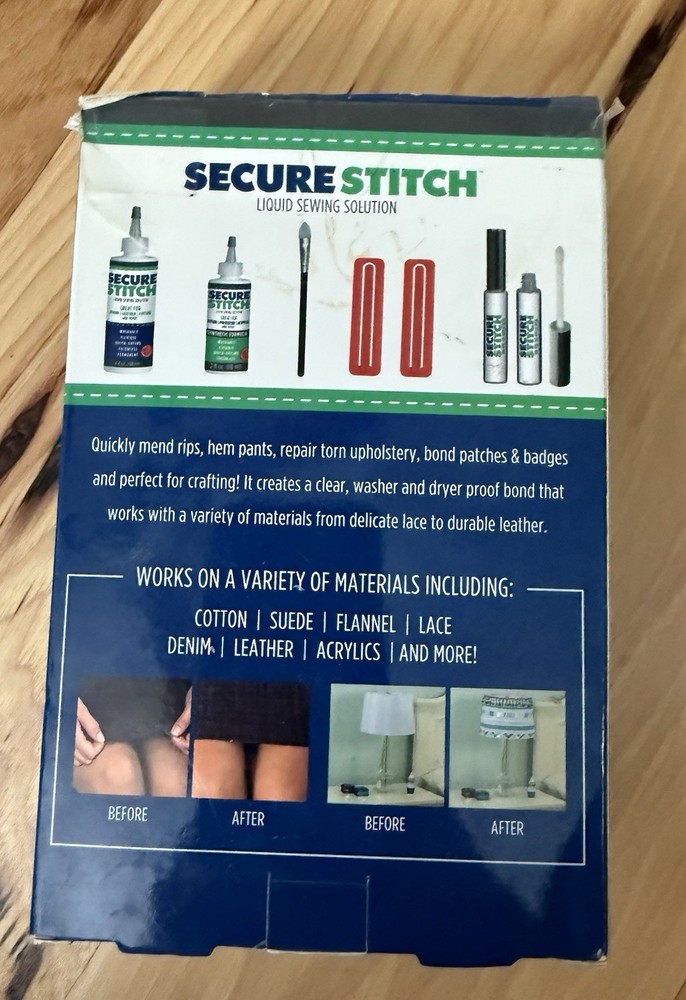 Secure Stitch Liquid Sewing Glue Emergency Solution 7pc Set