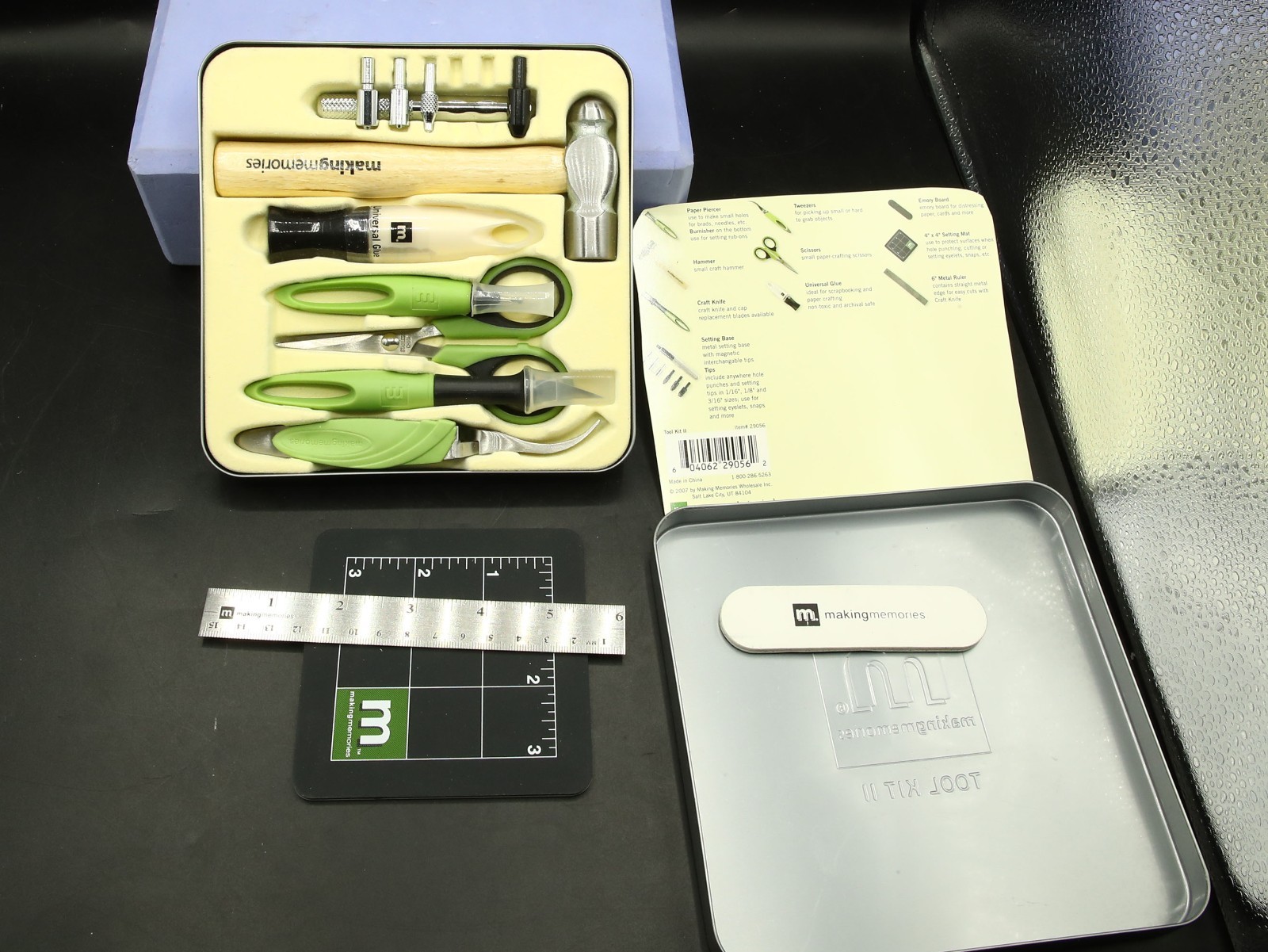 Making Memories Tool Kit II Scrapbooking w/ Metal Case. Missing 2 Setting Tips