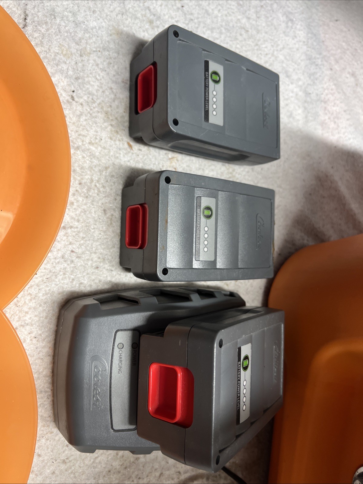 COOLEST COOLER Orange with Plates, Blender, Knife, Charger - See Notes