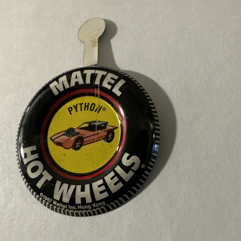 Vintage Mattel Lapel Tab Custom Python Car Hot Wheels 1967 Red Lines