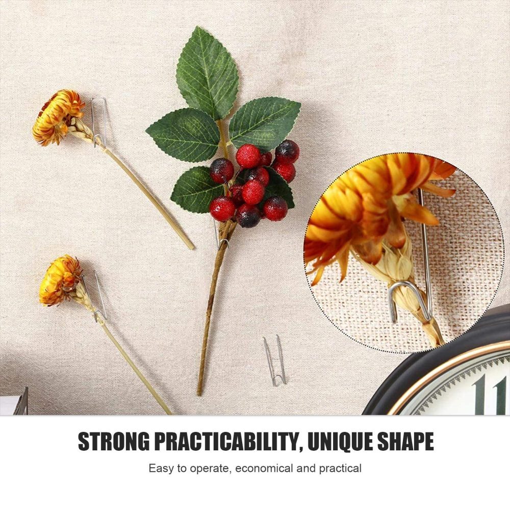 20 Pcs Fabric Panel Wall Wire Hooks Picture Frame Hanger Sharp