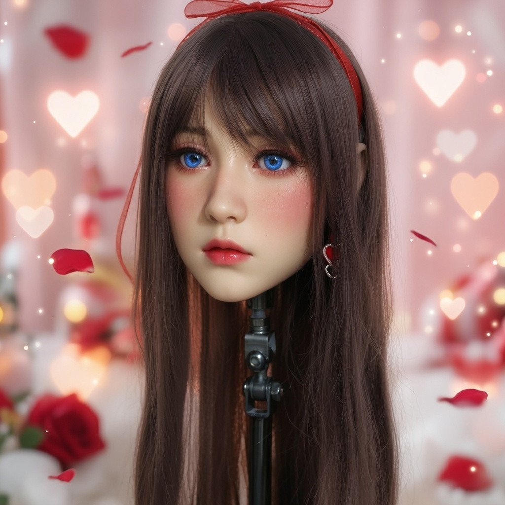 1:1 realistic adult dummy head, M16 screw interface,ncludes hairpiece and matchi