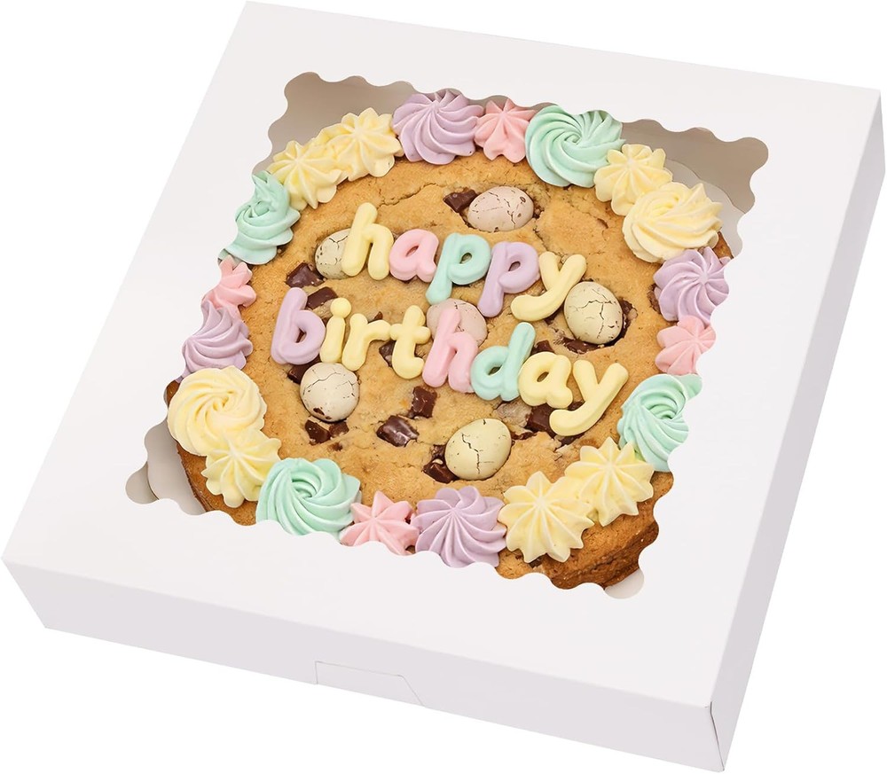 Pie Boxes, 12x12x2.5 White Bakery Boxes with Window, Auto-up