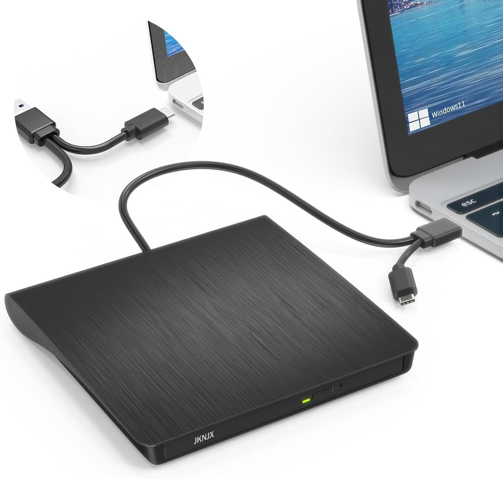 External CD DVD Drive,Usb 3.0 and Type-C CD DVD Disc Reader Writer Burner Player