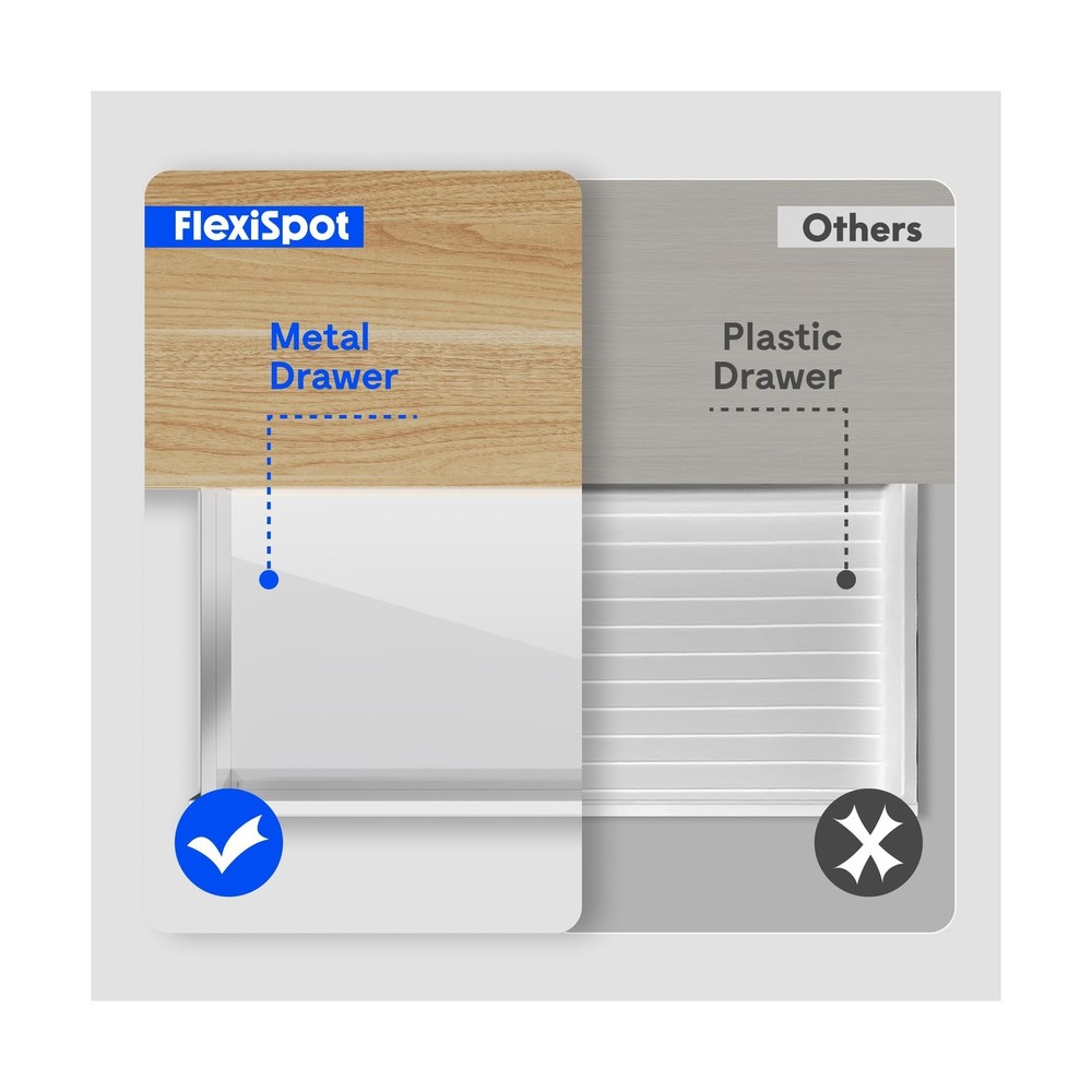 FLEXISPOT Comhar Electric Standing Desk with Drawer Desktop & Adjustable Fram...