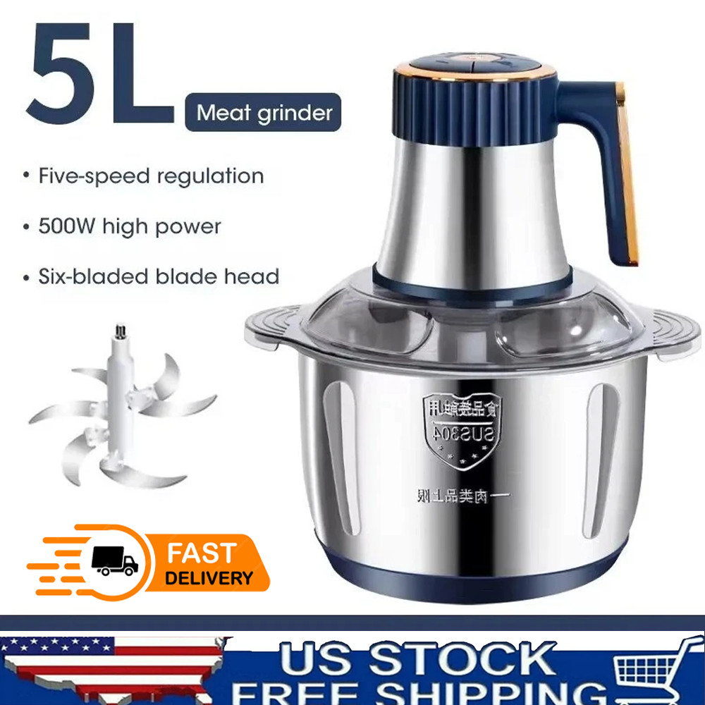 5L Electric Meat Grinder Food Processor Fruits Blender Veg Chopper Sausage Maker