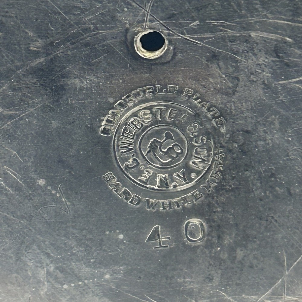 Victorian C. Webster & Sons Quadruple Plate Ice Water Pitcher Monogram “M”