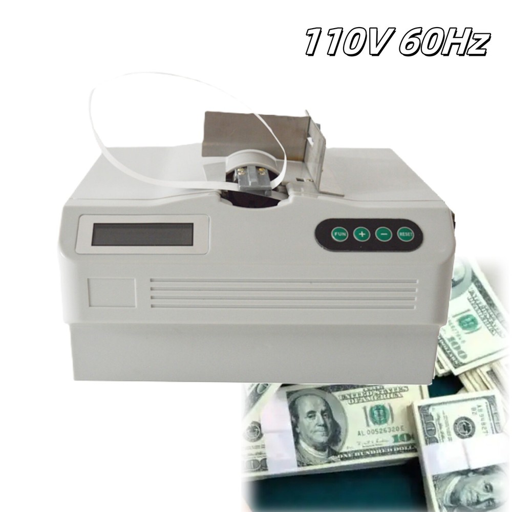 110V 60Hz Automatic Small Cross Binding Machine Banknote Binder Width 2.5CM-15CM