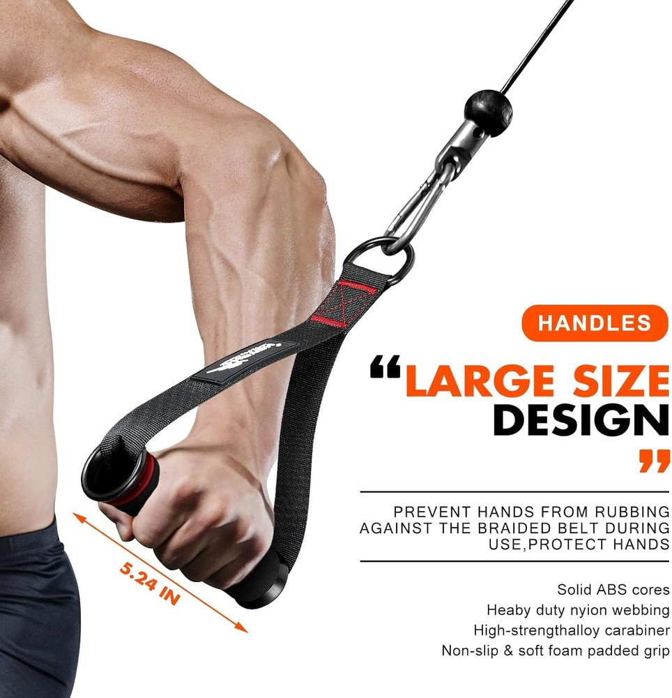 HPYGN Exercise Handle, Replacement Handles for Cable Machine, 1-Red