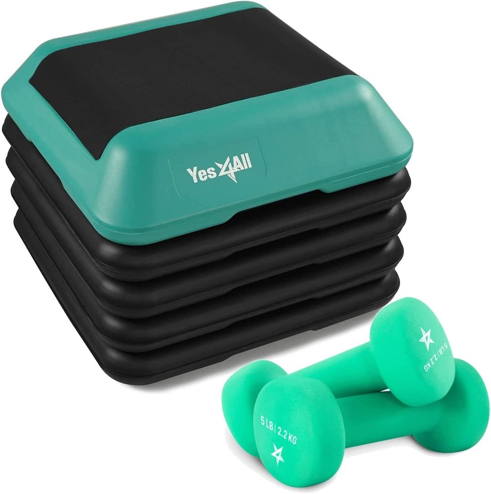 High Arobic Step Platform & Stackable Risers Adjustable 4"/6"/8"/10"/12" Height