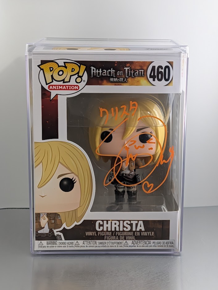 Shiori Mikami JVA Signed Auto Funko Pop #460 Christa Attack on Titan JSA Orange