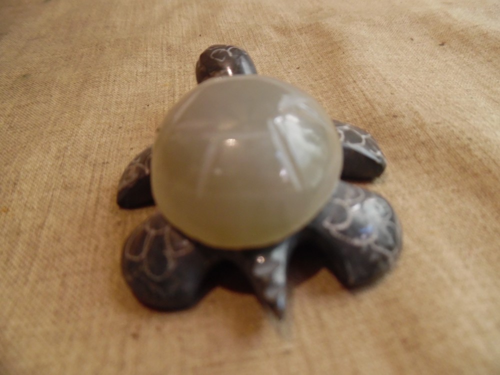 Cute Turtle Figurine Carved Stone
