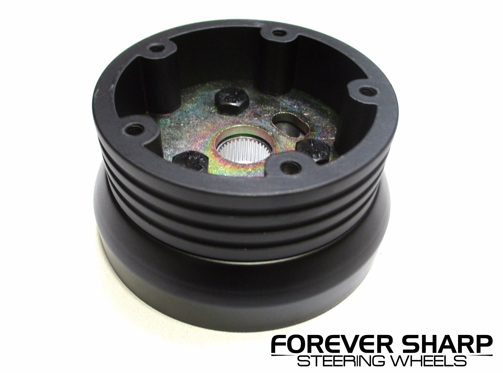 14" Billet Black Muscle Chevy 69-94 GM Steering Wheel w/ Chevy Engraved Horn Set