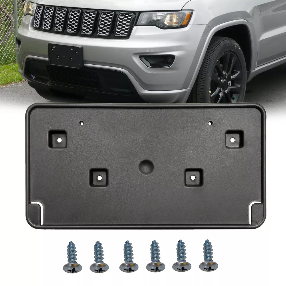Front License Plate Frame Mount Bracket Holder For 2017-2023 Jeep Grand Cherokee