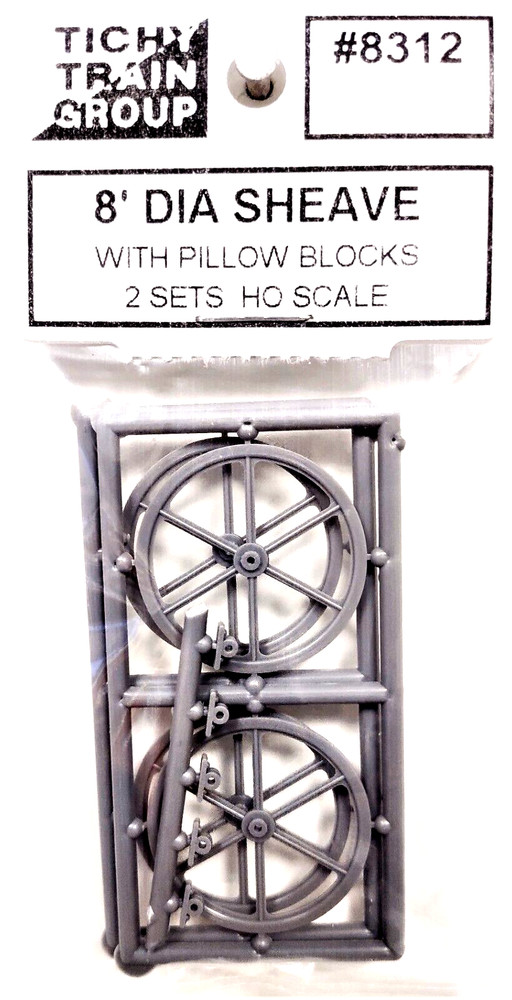 HO Scale Tichy Train 8312 8' Diameter Sheave-Pillow Blocks