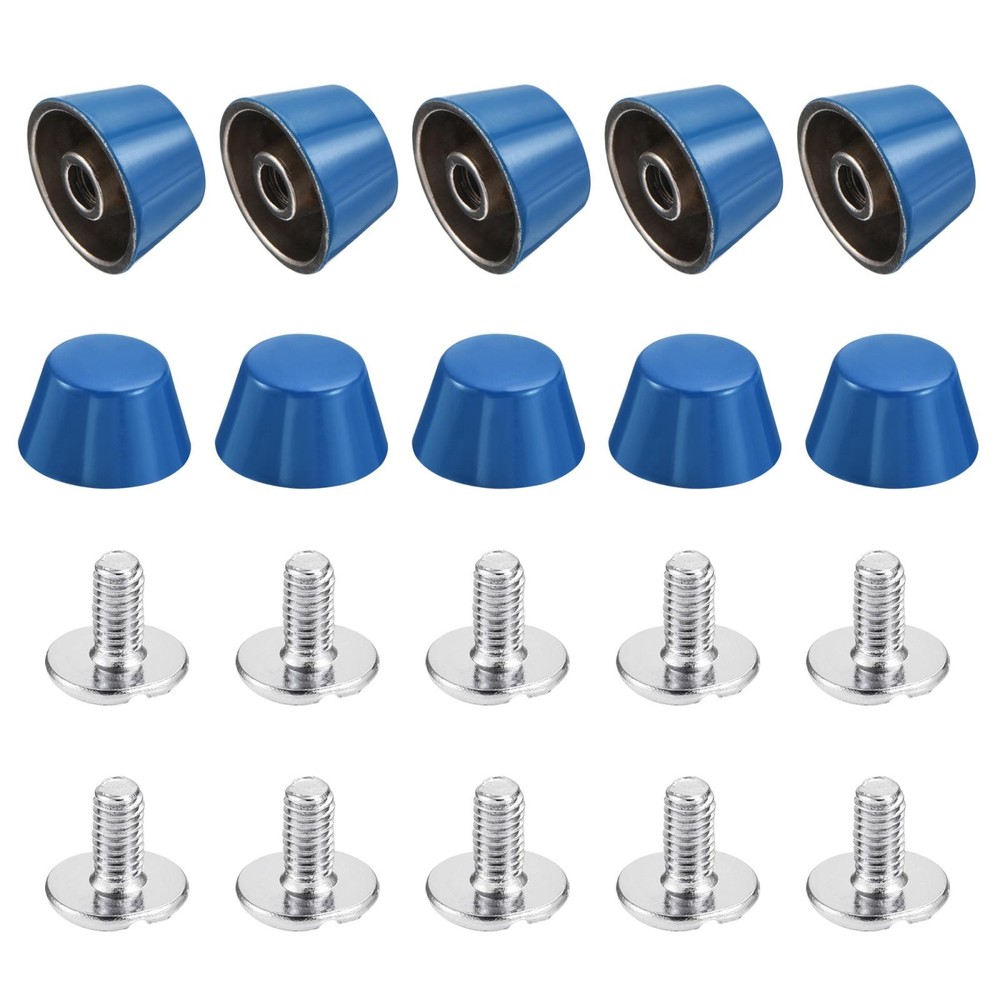 12x7mm Rivet Studs Screw Back Flat Cable Feet Stud Blue Tip 10pcs