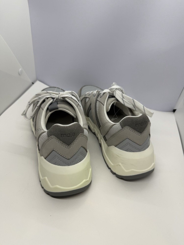 Maje Leather sneakers with lug sole