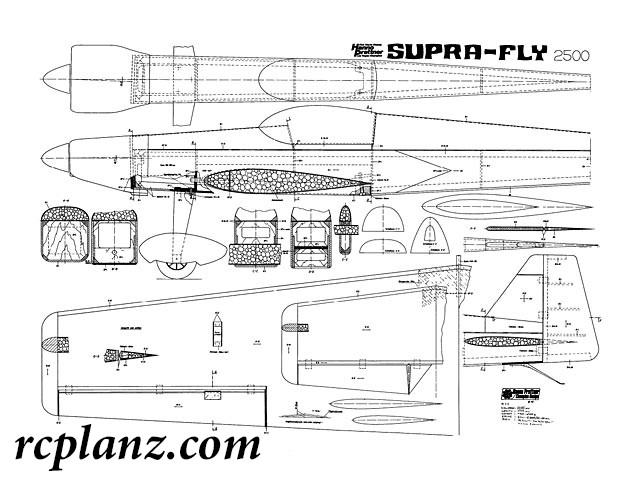 R/C AIRPLANE PLANS & PATTERNS: Supra Fly 2500 81" Wingspan - RC Pattern Plane