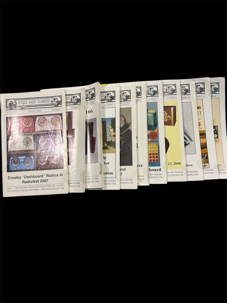 2008 Antique Radio Classified Pamplets 11 Issues Missing August