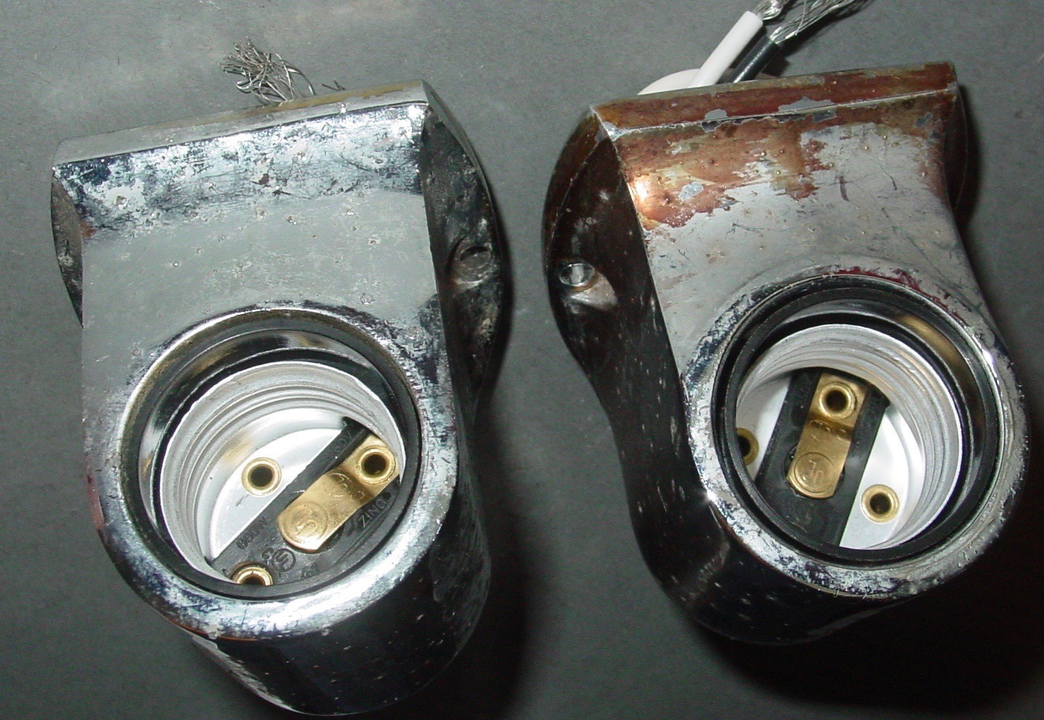 2 Vintage Boat Sconces Lot Art Deco Low Profile Compact Chrome Light Fixture