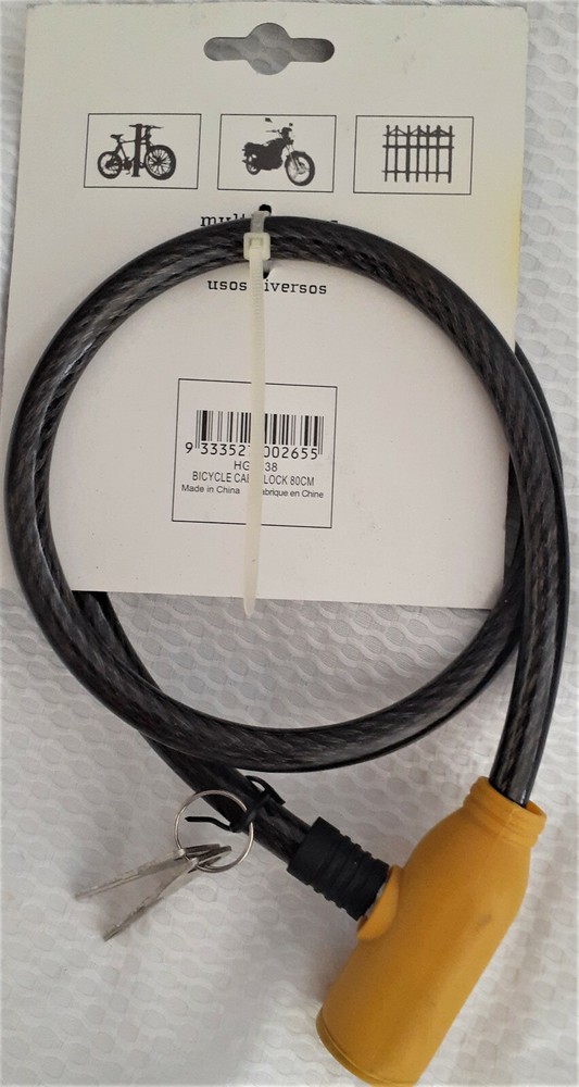 Bicycle Cable Lock + 2 Keys 80cm