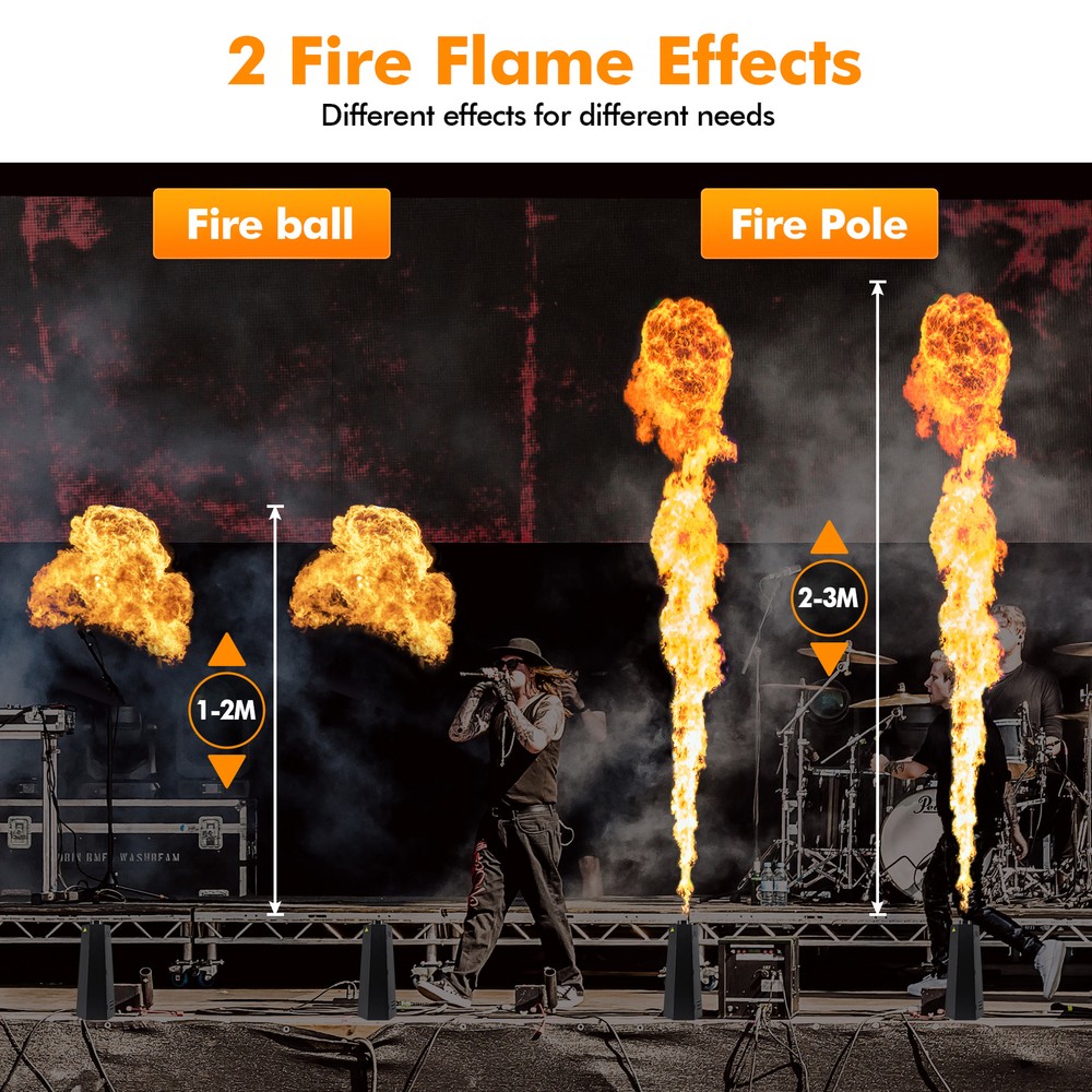 2pcs 200W DMX Fire Thrower Projector Disco Show Flame Effect Machine DJ Stage