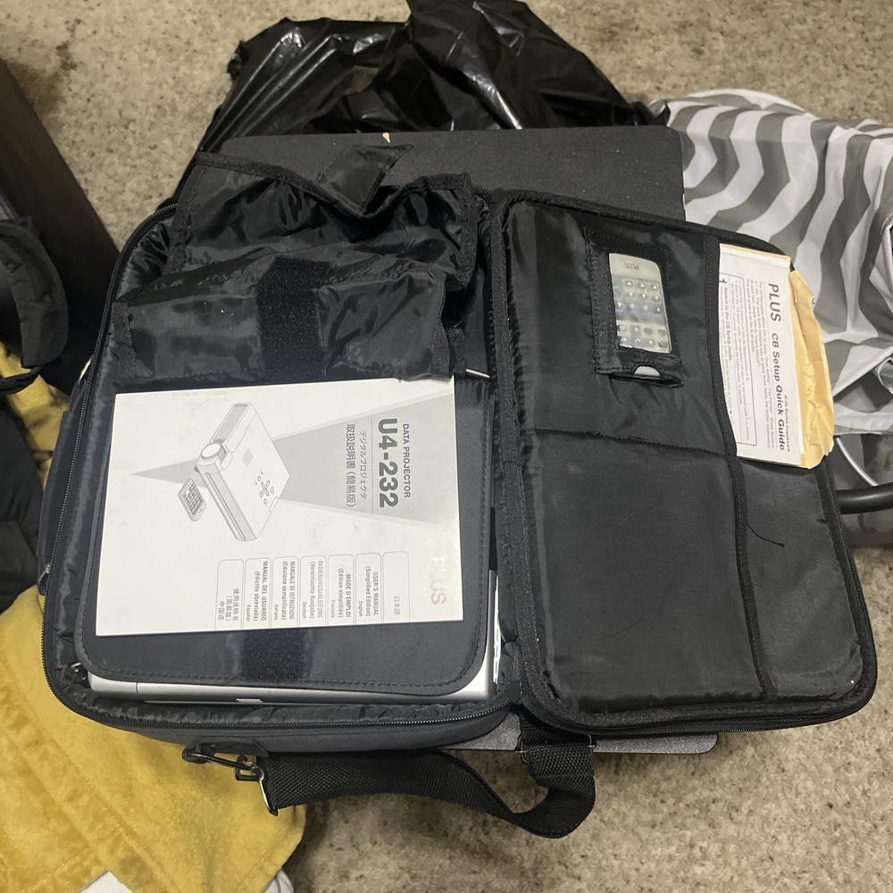 Plus Vision U4-136 Data Projector W/Remote, Cables, & padded carrying case. Test