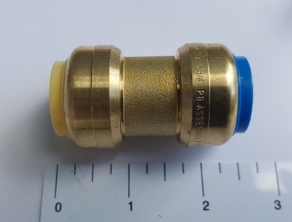 10) 3/4" X 3/4" PB (POLYBUTYLENE) SHARKBITE STYLE CONVERSION PUSH FIT COUPLINGS