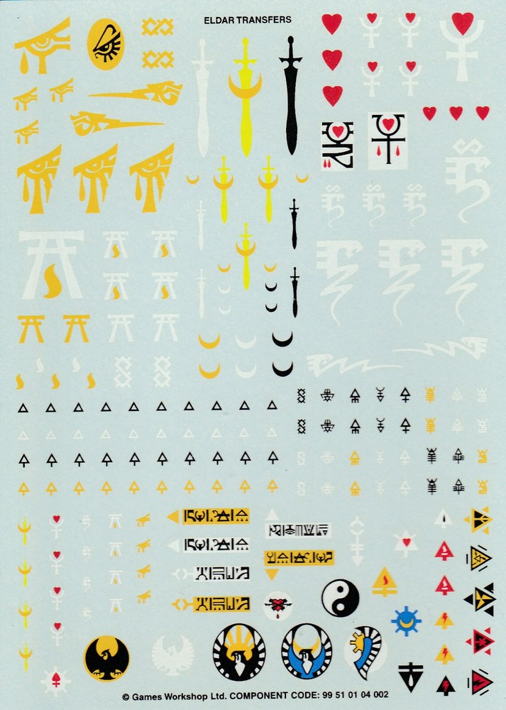 Warhammer 40K Transfer Sheets / Decals ~ YOU CHOOSE ~ Games Workshop