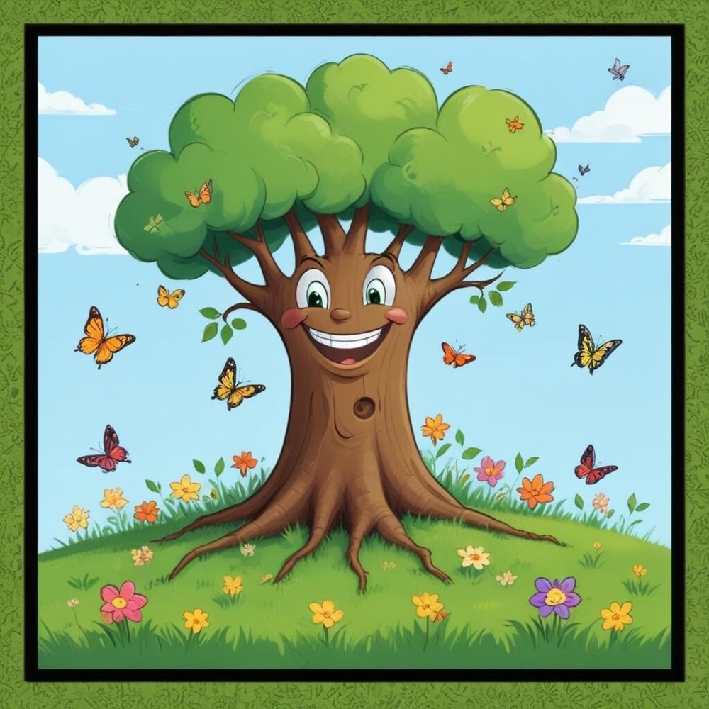 30 Custom Happy Tree Art Personalized Address Labels