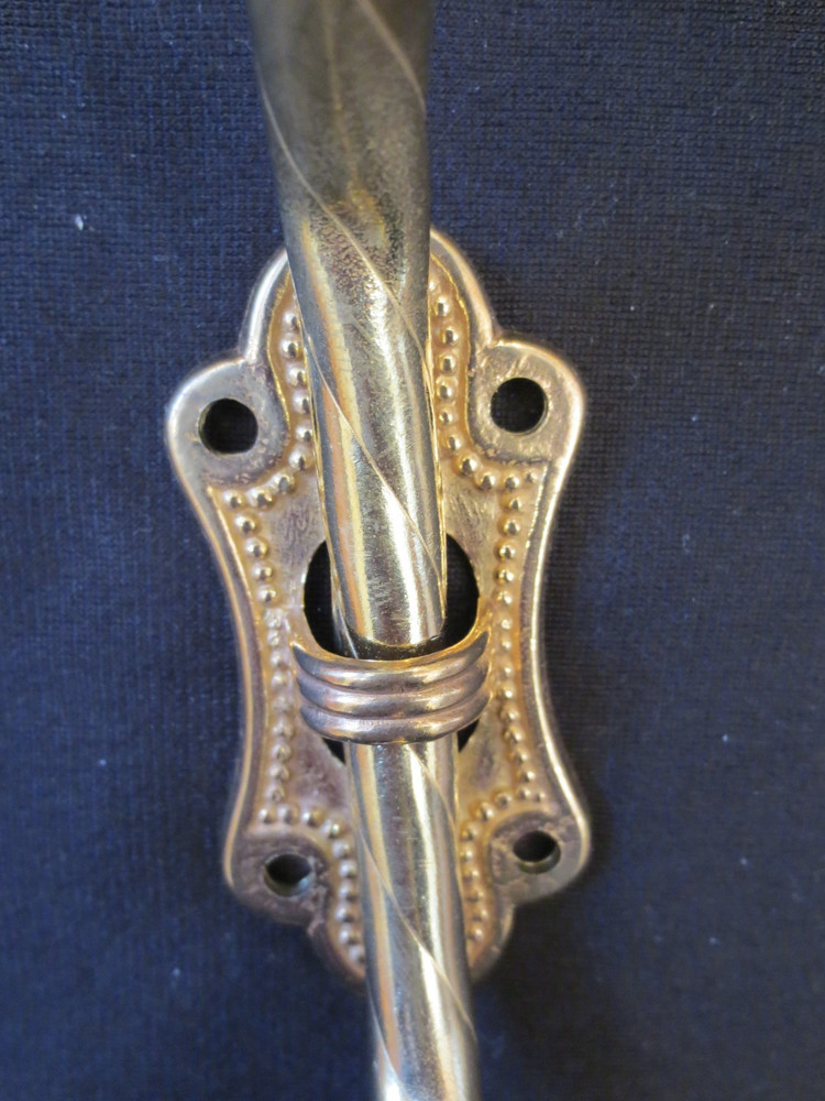 New Vintage Solid Brass 2 Hook Coat Hanger Porcelain Knobs and Screws