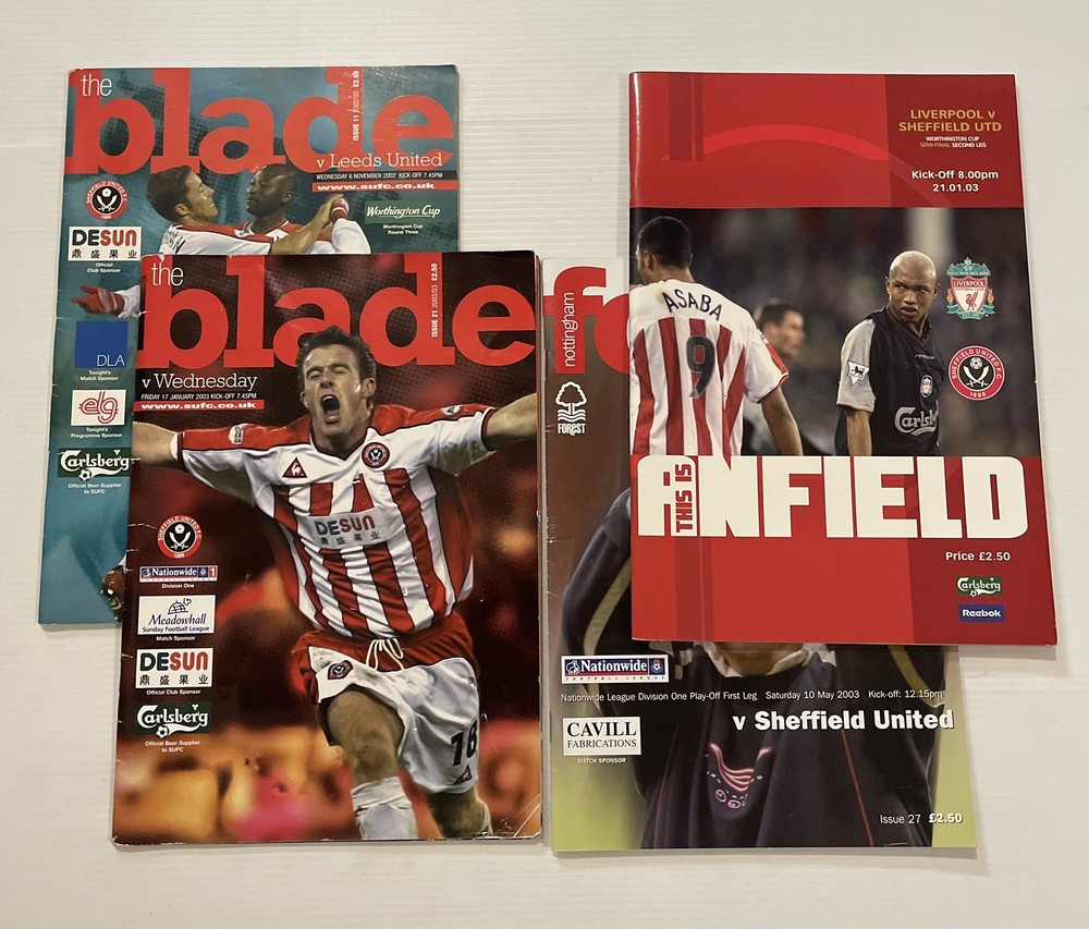 Sheffield United Wednesday Leeds Liverpool Nottingham 2002/03 Programmes Bundle