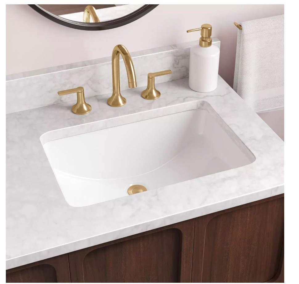 21" Myers White Rectangular Porcelain Undermount Bathroom Sink