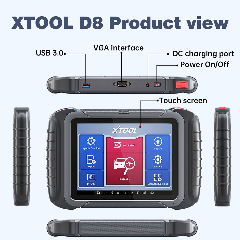 XTOOL D8 OBD2 Bi-Directional Scanner Auto Diagnostic CAN FD Key Programming Tool