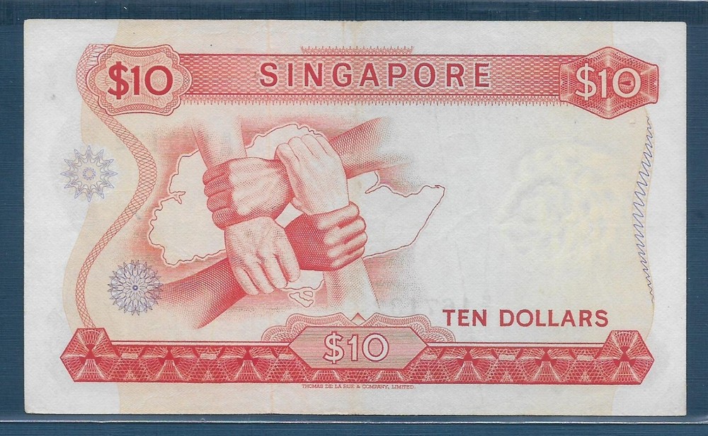 Singapore 10 Dollars, 1973, P 3d, VF+