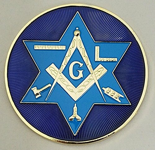 New Masonic car emblem with Working Tools Blue & Gold Tone