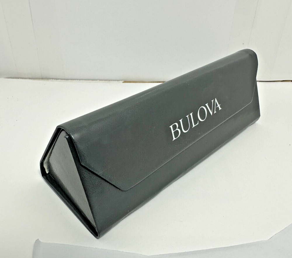 BULOVA Folding Collapsible Eyeglasses Hard Shell Case - Gray
