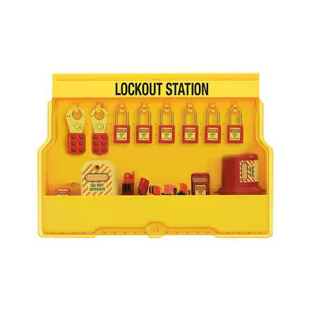 Master Lock S1850e410pre Lockout Station, Fasteners, Yellow