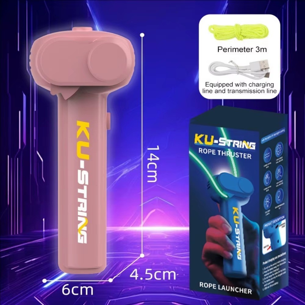 Lasso String Shooter Loop Toy Handheld Zip Rope Launcher Propeller Toy Handheld