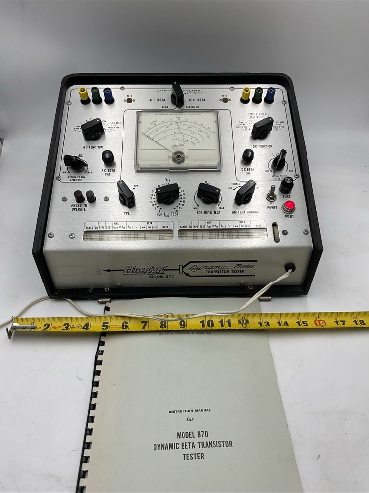 Hickok Dynamic Beta Model- 870 Transistor Tester w/case !!Rare!!!!S1